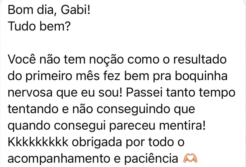 Depoimento real de paciente 1